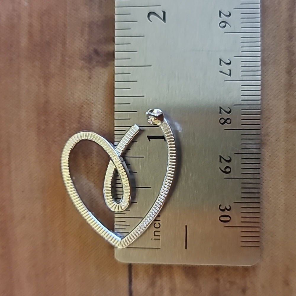 Rhinestone Ear Drop Heart Stud Post Earrings - Picture 5 of 9